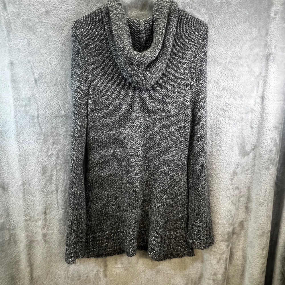 Carolyn Taylor Womens‎ L Gray Marled Knit Hooded Cardigan Grandma Gorpcore Cozy - Picture 3 of 6